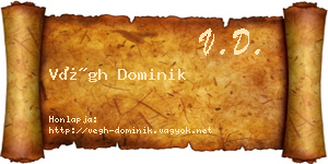 Végh Dominik névjegykártya